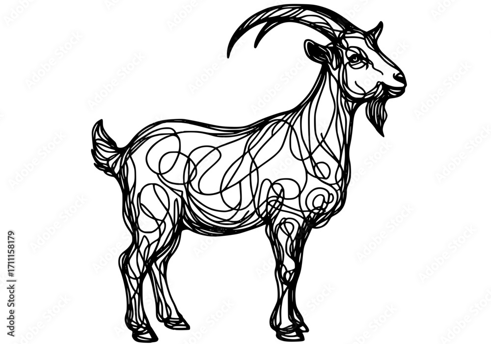 Fototapeta premium goat on a white background