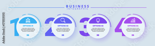 Infographic thin line design with icons and 4 options or steps. Infographics for business concept. Can be used for presentations banner, workflow layout, process diagram, flow chart, info graph