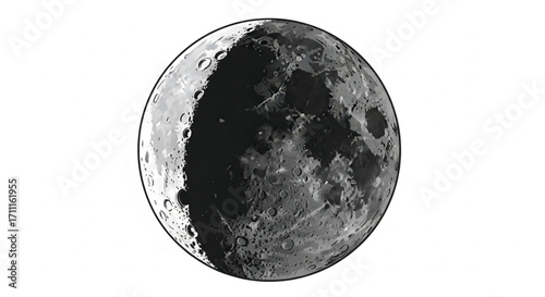 Waxing crescent moon showing detailed lunar surface textures against a dark sky