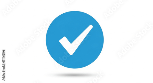 Simple blue circle with white checkmark, representing approval or success
