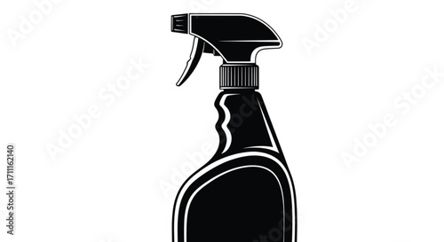 Sleek black spray bottle with trigger for cleaning and household use