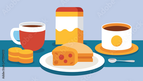 Traditional german breakfast spread with bread and rolls advertisement banner