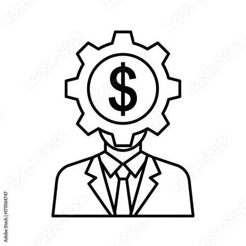 Financial Strategy Business Planning & Gear Icon