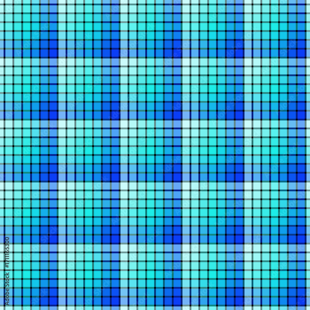 Fototapeta premium Blue Waters Plaid Seamless Repeat