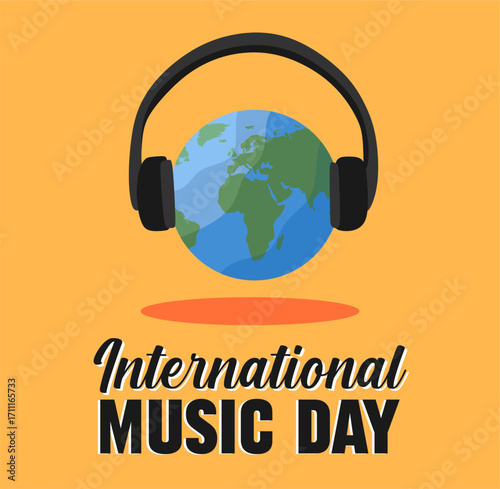 Happy International Music Day with musical instruments