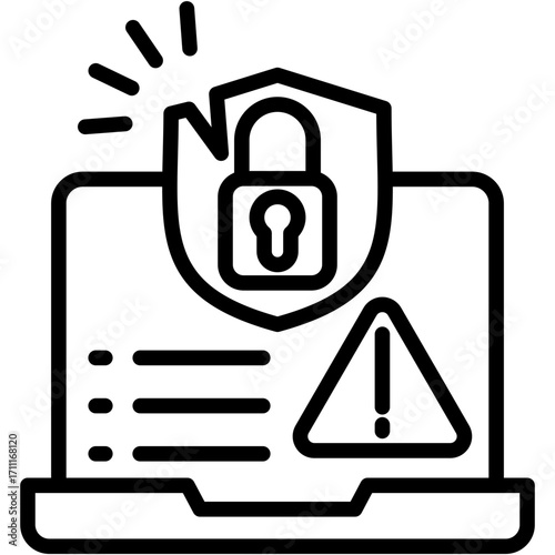 Security Breach line icon