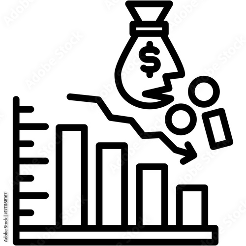 Financial Loss line icon