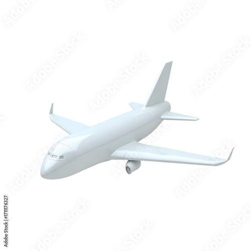 Wallpaper Mural A modern, sleek, and aerodynamic white passenger jet airplane isolated on a pure white background, symbolizing travel and transport Torontodigital.ca