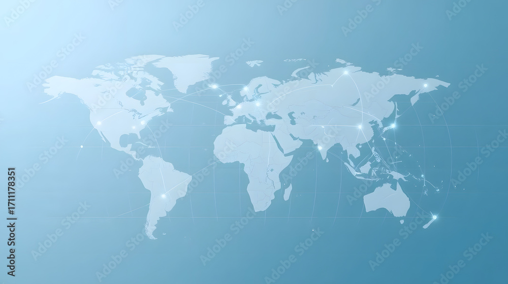 Obraz premium Global Finance Network Minimal White