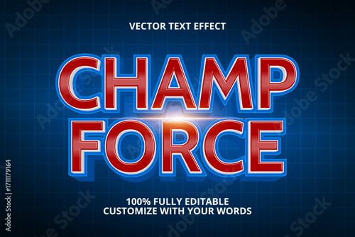 champ force editable text effect for sport