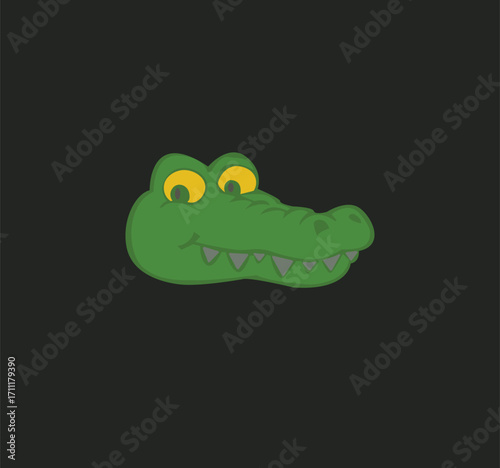 Crocodile head on black background world animal day
