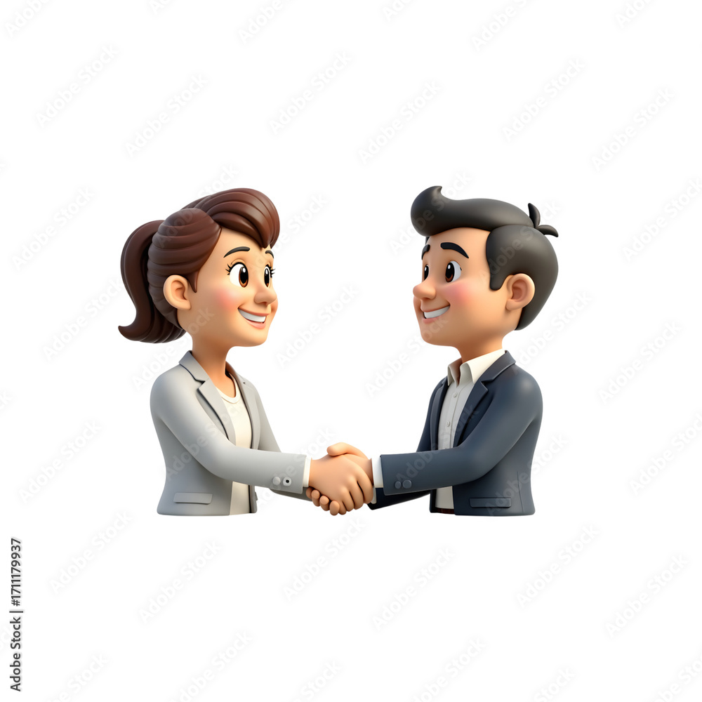 Fototapeta premium Business handshake, deal closing, partnership agreement, professional collaboration illustration