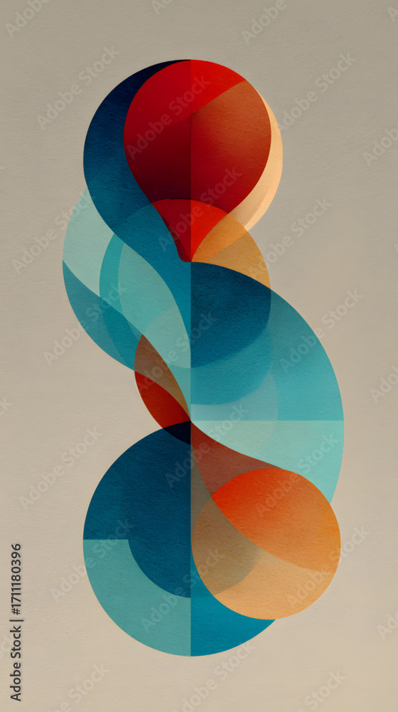 Obraz premium Abstract geometric shapes with gradient colors.