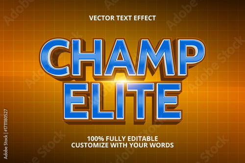 champ elite editable text effect for sport