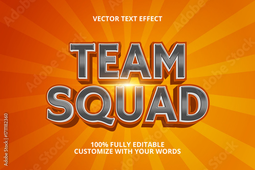 team squad editable text effect for sport