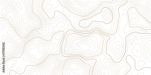 Contour line background graphic. Concept of simple geography and terrain.