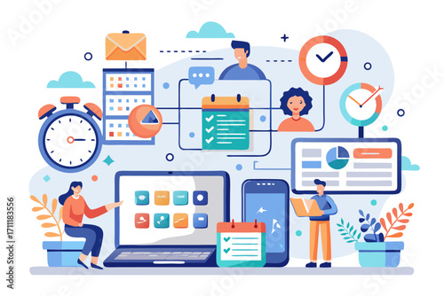 Dynamic team collaborates seamlessly on projects managing tasks and deadlines effectively for success
