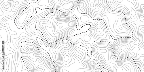 The gray on white contours topography stylized relief diagram line wave carve pattern background
