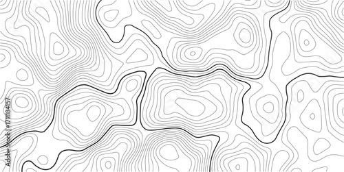 The gray on white contours topography stylized relief diagram line wave carve pattern background