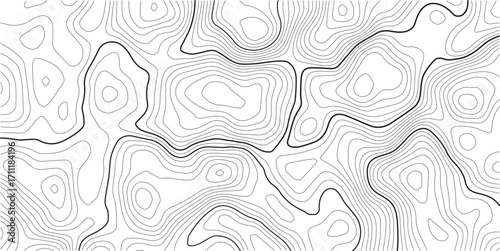 The gray on white contours topography stylized relief diagram line wave carve pattern background