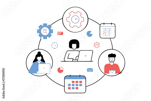 Dynamic team collaborates on digital projects with seamless workflow and efficient communication tools