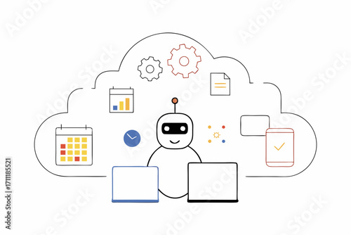 Smart robot automating workflows with data analysis and scheduling in cloud environment