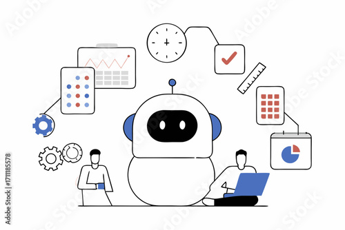 Smart robot assists people with data analysis, project management, and efficiency goals