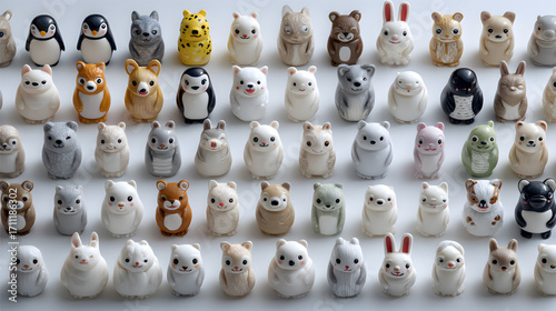Large collection of cute handmade needle felted animal toys.