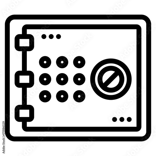 Strongbox Icon in Line Style Suitable for Web, Apps, Presentation, or Printable Meanings