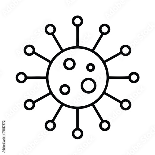 Virus Structure Vector Icon for Biology and Healthcare