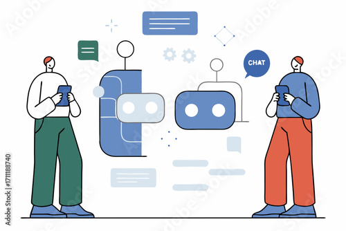 People engage with AI chatbot for seamless communication and instant information exchange.