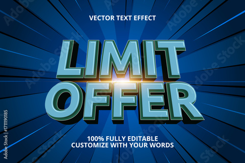 limit offer editable text effect for sale
