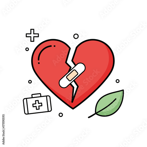 Broken Heart Healing with Medical Aid and Nature Symbolism