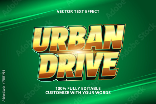urban drive editable text effect for race