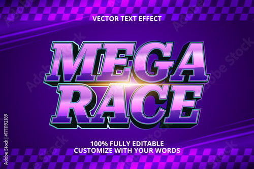 mega race editable text effect for race