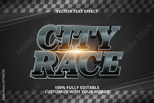 city race editable text effect for race
