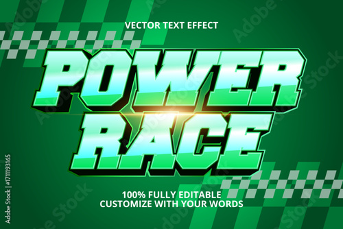 power race editable text effect for race
