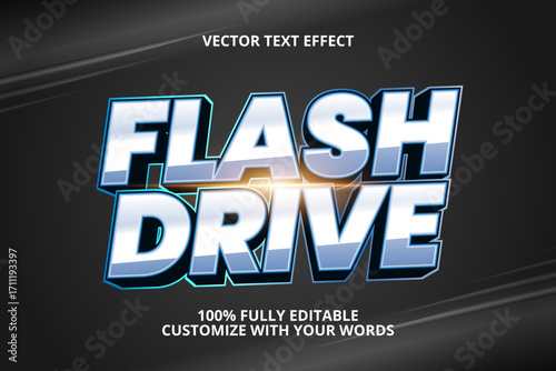 flash drive editable text effect for race
