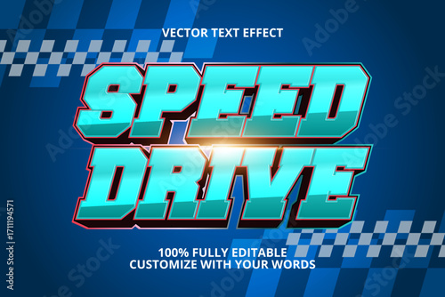 speed drive editable text effect for race