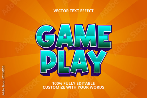 game play editable text effect for game