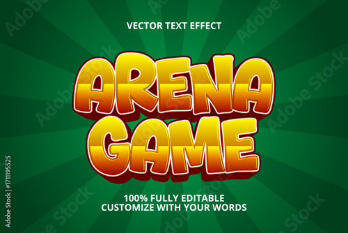 arena game editable text effect for game