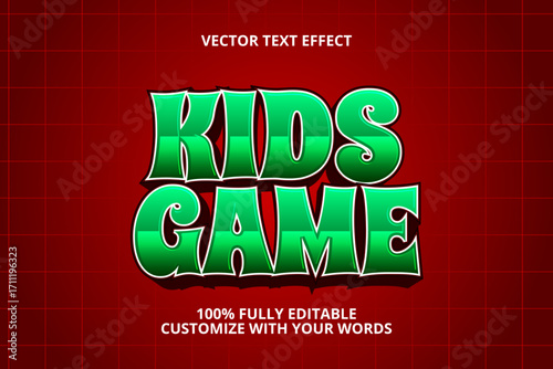 kids game editable text effect for game