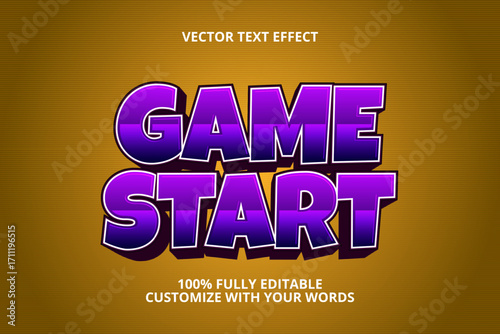 game start editable text effect for game