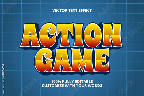 action game editable text effect for game
