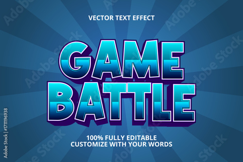 game battle editable text effect for game