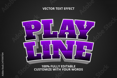 play line editable text effect for game