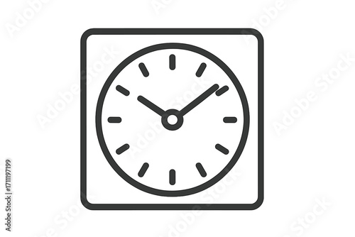 Clock icon in modern outline style. Simple watch pictogram for app and web ui design. Time symbol. Vector line illustration for business, schedule, timer, or deadline concept.