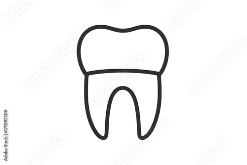 Tooth line icon, dental care symbol. Molar pictogram. Dentist, dentistry, oral hygiene concept. Medical health logo for clinic. Minimal vector illustration for web design.