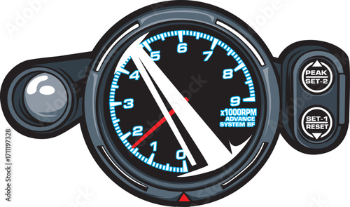 Automotive RPM Gauge with Advance System BF.