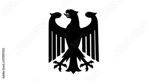 Black silhouette of the German federal eagle emblem.